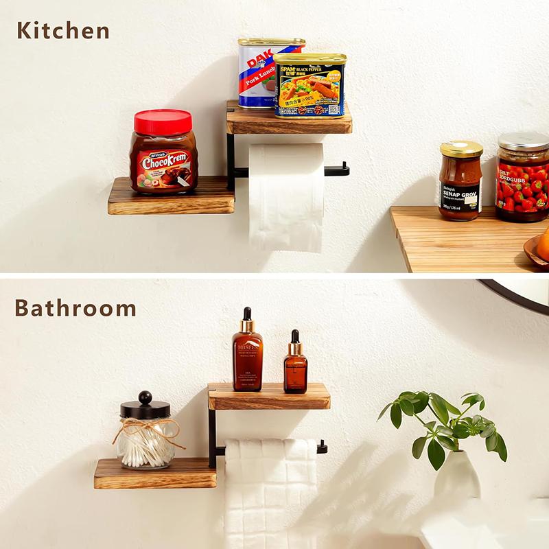 1pcs Wooden Paper Towel Holder Space Saving Countertop Organizer with Vertical Paper Towel Storage for Kitchen and Bathroom