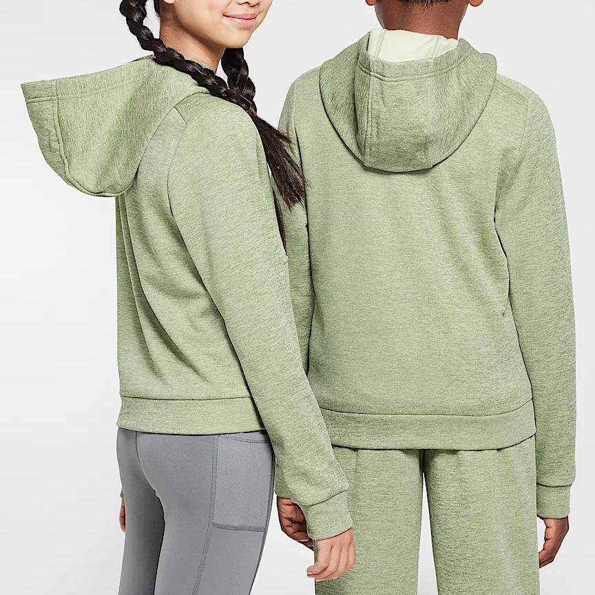 Nike Therma-FIT Multi Repel Water-Resistant Fleece Hoodie Long Sleeve Kids Hoodies Oil-Green Light-Olive-Green Gray HF4414-386