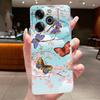 Phone Case For Tecno Pova 6 Pro 5G LI9 Case Tecno Pova 6 5G LI7 Back Cover Luxury Butterfly Flowers Transparent Soft TPU Casing