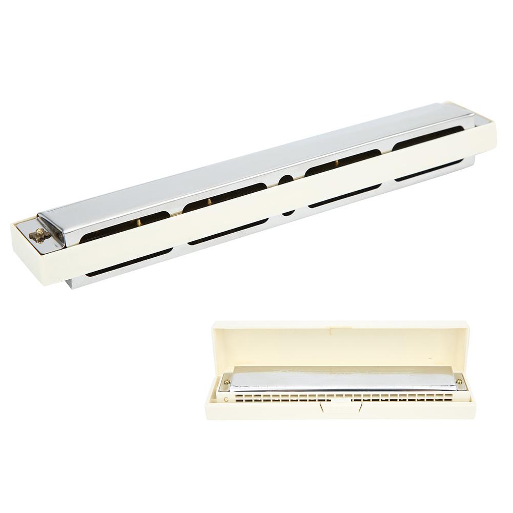 Professional Mouthorgan Harmonica Diatonic Harp C Key Stainless Steel Cover Plate 24‑Hole