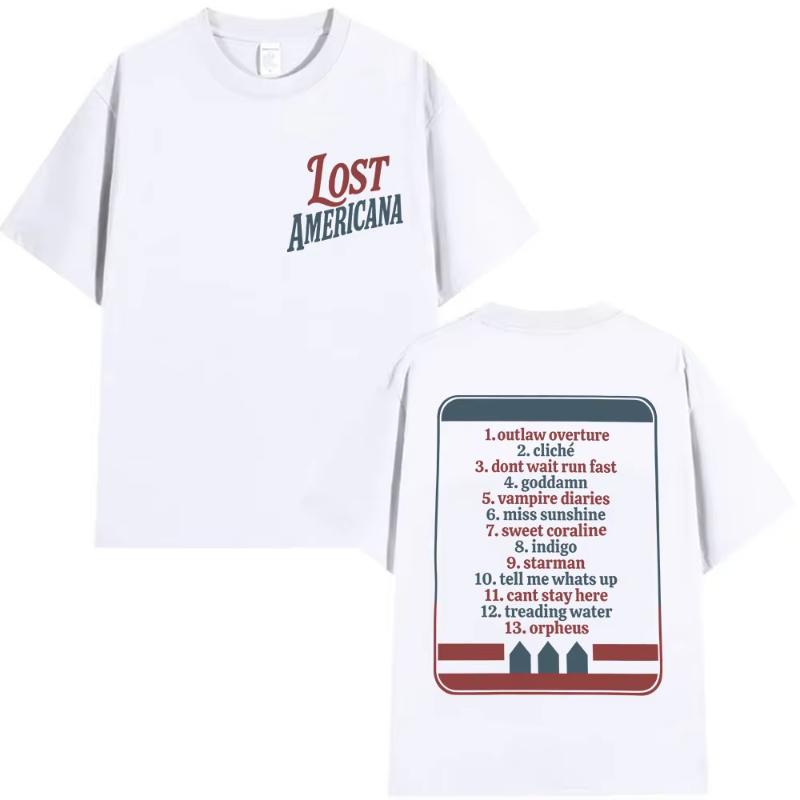 

MGK Lost XX Americana Tour 2025 Print T Shirt Men Women Casual Cotton Short Sleeve T-shirt Fans Gift Clothing Retro Tshirts ... 5XL різнокольоровий