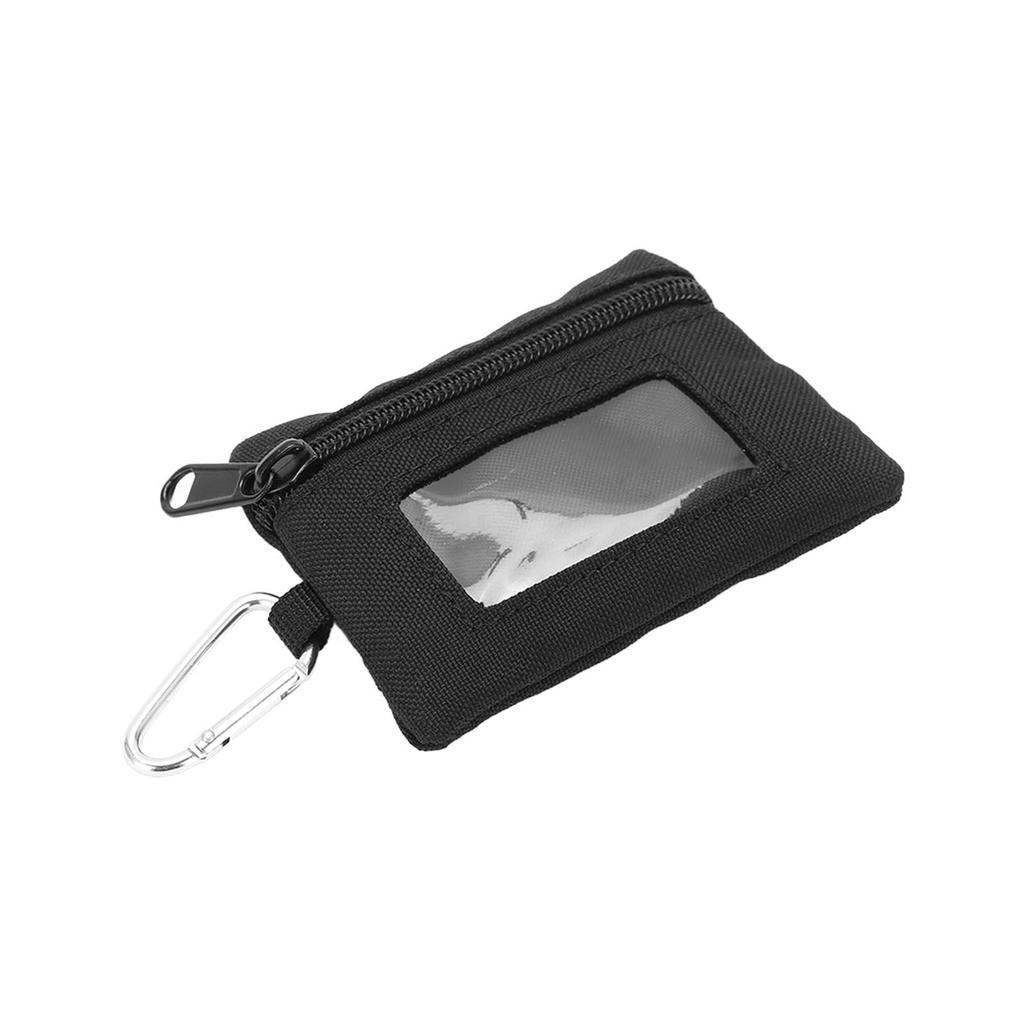 Small Men Coin Bag Multifunctional Zippered Nylon Wallet Transportation Card ID Card HolderBlack