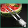 Durable 304 Stainless Steel Watermelon Cutter Black Handle Fruit Dicing Tool