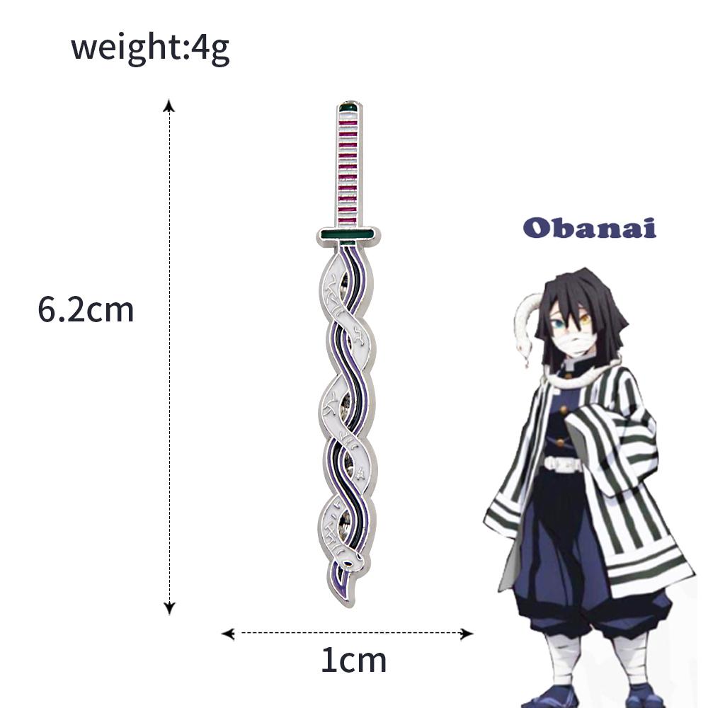 Anime Demon Slayer Kimetsu No Yaiba Sword Brooch Pins Tomioka Giyuu Kochou Shinobu Weapon Brooch Cosplay Jewelry Accessories