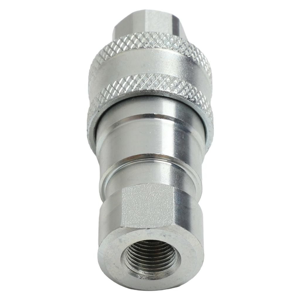 Carbon Steel Coupler Female Pipe Fitting Automatic Valve Closure Easy Disconnect High Pressure Compatible Hydraulic Applications