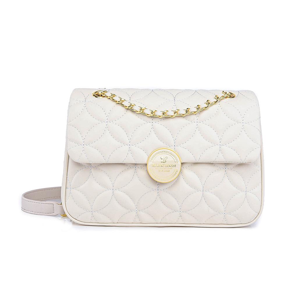 

Модная сумка в форме ромба, Высококлассная маленькая квадратная сумка на одно плечо, Сумка-багет на цепочке, Женская сумка кроссбоди белый