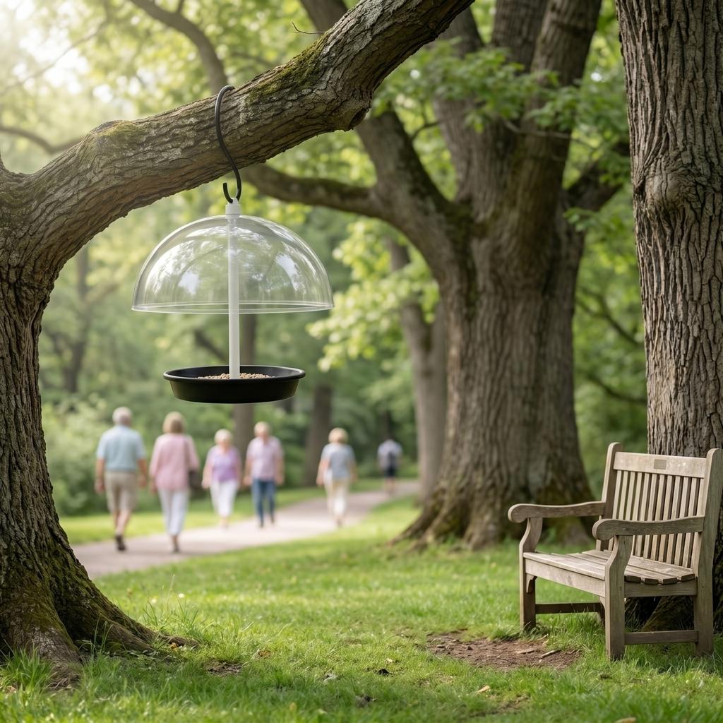 Hemispherical Bird Feeder, Outdoor Patio Hanging Bird Feeder