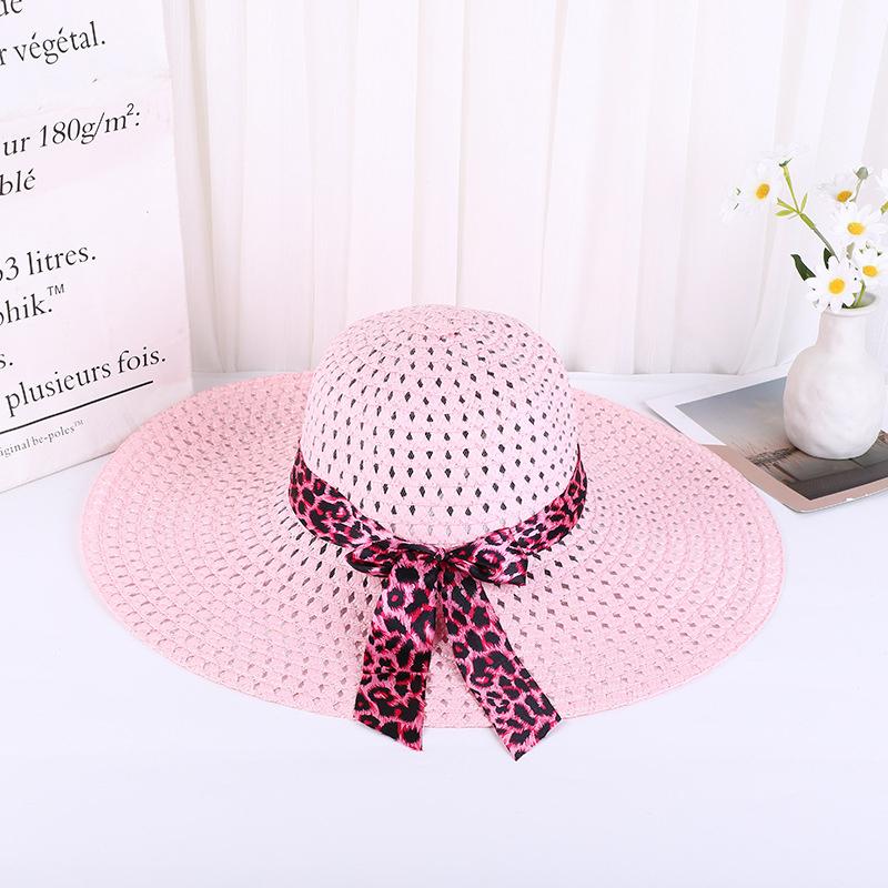 Lady Straw Hat Summer Women Anti-Uv Women Beach Hat Wide Brim Cap Sunshade Lady Straw Hat Fishing Outdoor Wide Brim Cap