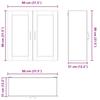 Wall Mounted Glass Cabinet LUCCA Artisan Oak 80 x 31 x 80 cm