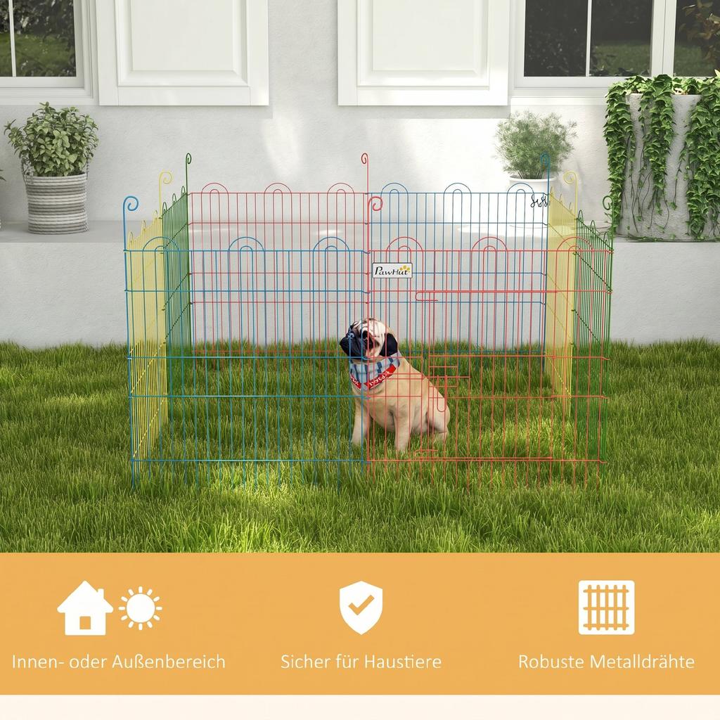 Pet Playpen Crate, with Eight Panels, Door, for Indoors and Outdoors, 60H X Diameter 156cm