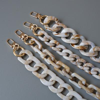Yeni Moda Kadın Çanta Aksesuarı Ayrılabilir Parçalar Yedek Zincir Bej Reçine Lüks Kayış Kadın Akrilik Omuz Kolu Zinciri
