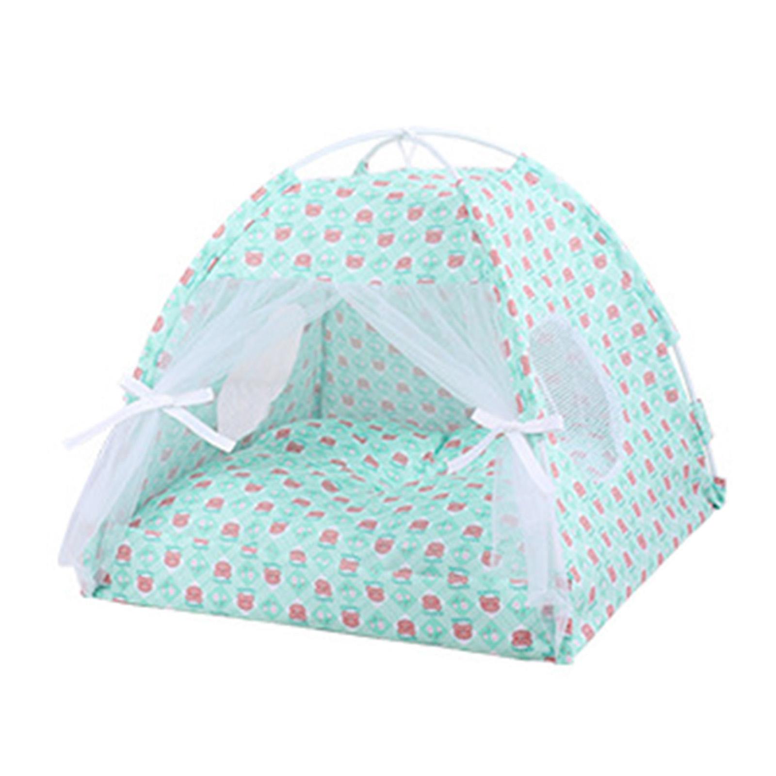 

Съемная складная палатка для домашних животных с сетчатой занавеской для собак и кошек, вигвам для кемпинга, палатка для собак на открытом воздухе, водонепроницаемое нескользящее дно S