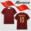 Maglia da Calcio con Stampa Bandiera Marocco 2026 Nuova Maglia Traspirante a Maniche Corte da Uomo Uniforme Sportiva da Allenamento Calcio per Uomo e Donna