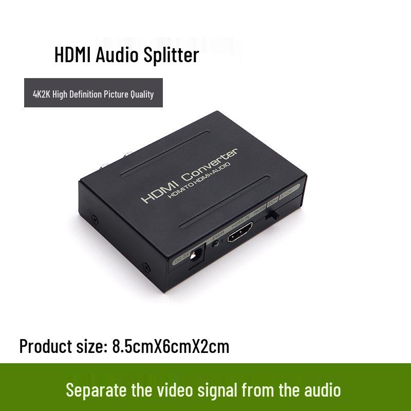 

HDMI Аудиоэкстрактор и Конвертер: HDMI на HDMI + SPDIF + R/L Аудио. чёрный