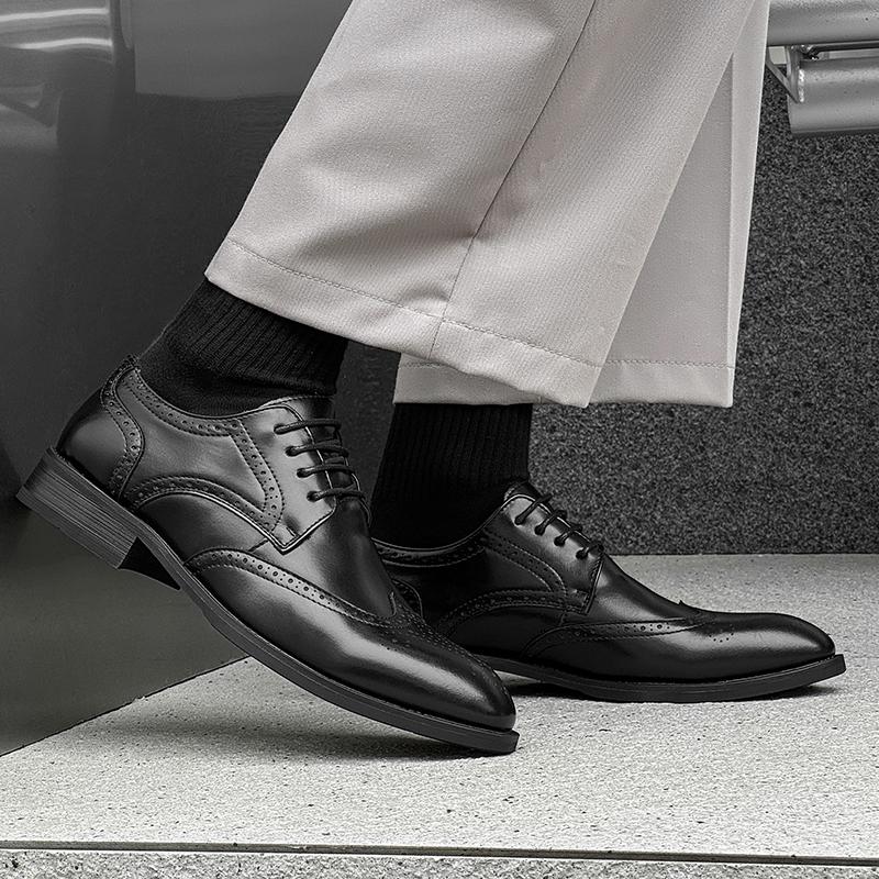 All-match for Men Oxfords Shoes New Men's Walking Shoes 2025 Stylish Lace-Up for Men Business Shoes Leather Mens Casual Flats