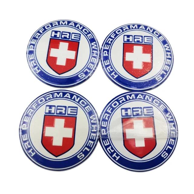 56mm Car Wheel Center Emblem Hub Caps Stickers for HRE Logo Styling