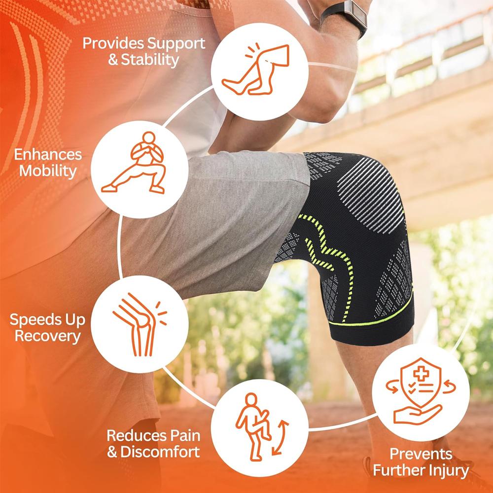 1Pair Knee Braces For Knee Pain,Knee Compression Sleeve For Men Women,Knee Support For Meniscus Tear,Running,Weightlifting