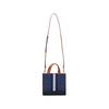 Coach Dempsey 22 Monogram Stripe Logo Accent Fabric And Leather Tote Bag Women Tote Bags Denim-Blue Hazelnut CQ878-IMXCY