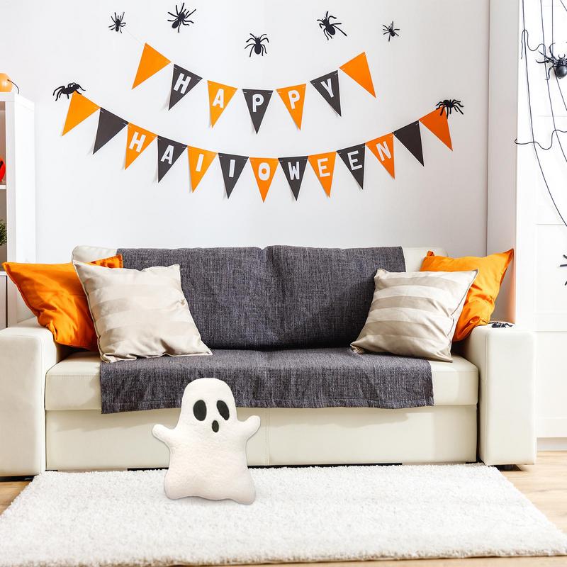 32cm Cute Halloween Pillow Stuffed Ghost Throw Pillow Soft Cartoon Ghost Doll Toy Stuffed Plushie Home Halloween Decorations