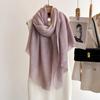 Women S Summer Thin Solid Color Scarf With Tassels For Sun Protection
