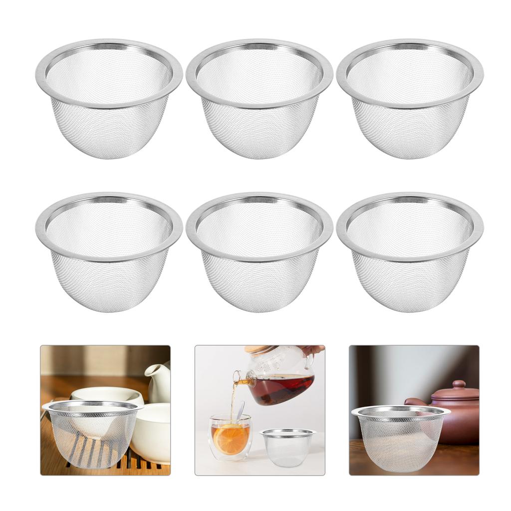 8Pcs Stainless Steel Infuser Basket Fine Mesh Tea Filter Strainer for Loose Herbs Spices Reusable Steeper Tool