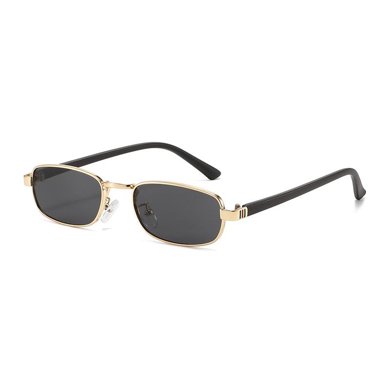 Vintage European & American Small Square Metal Sunglasses - Women's Trendy, Versatile Retro Style