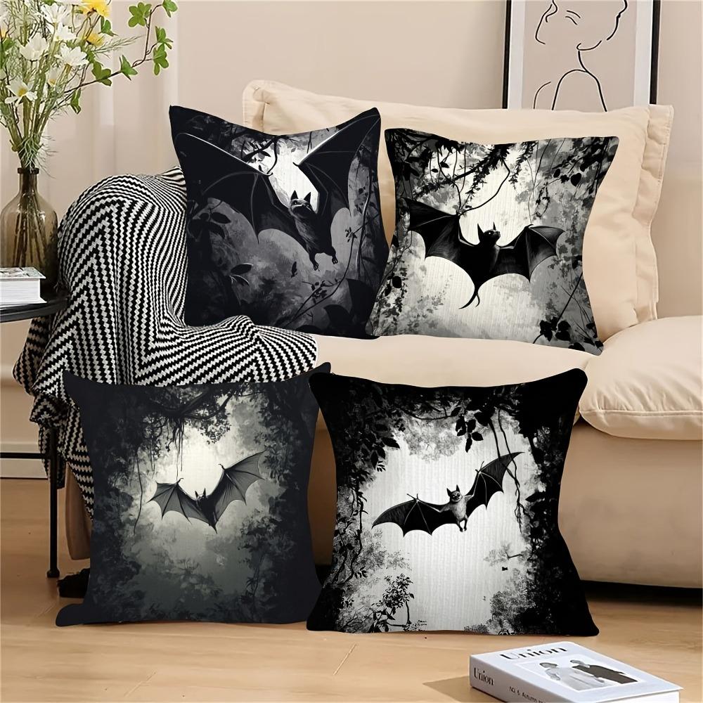 Spooky Bat Themed Halloween Pillowcases for a Hauntingly Chic Decor Sofa Cushion Cover Holiday Party Decoration Gift