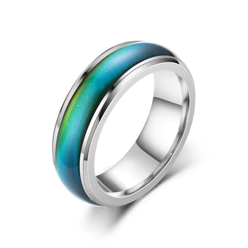 Anello Coreano che Cambia Colore con la Temperatura, Larghezza 6mm, Regalo Unisex