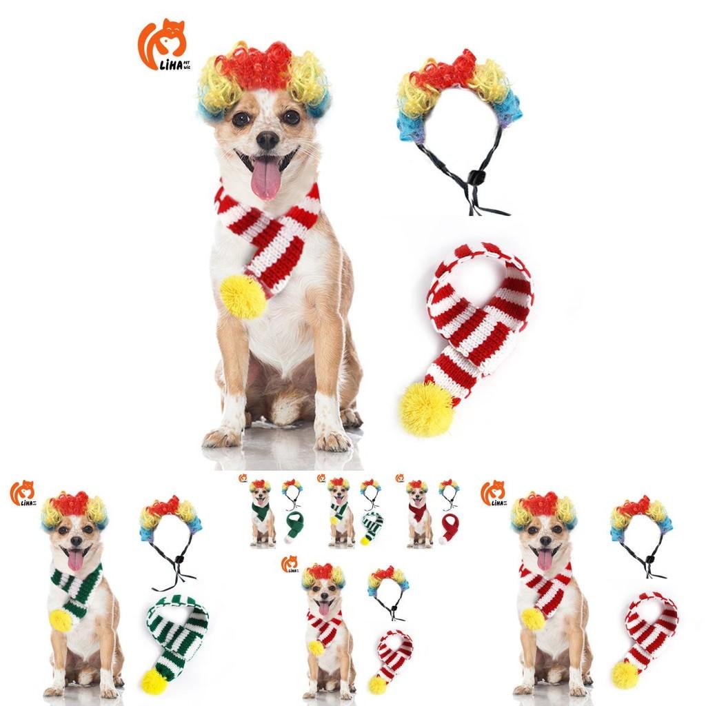 Adorable Pet Knitted Christmas Scarf For Cats And Dogs With Colorful Cartoon Design