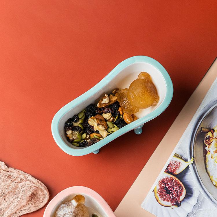 Creative Design Bathtub Shape Snack Salad Bowls Ceramic Dessert Bowl Modern Nordic Ceramic Fruit Bowl