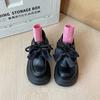 Fan Jieya Korean Single Shoes Women's 2025 Spring New Retro British Style Versatile Thick Heel Sweet Cool Black Small Leather Shoes