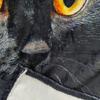 Schwarze Katze Druck Flanelldecke Weicher Warmer Überwurf für Couch Sofa Büro Bett Camping Reisen Gemütliche Nickerchen Decke