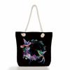 Multifunctional Butterfly Printed Thick Rope Shoulder Beach Bag Casual large capacity handbag 7614