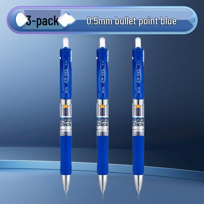 Chen MG K35 Click Gel Pen 0.5mm Black/Red/Blue - Light Neutral Signature Pen