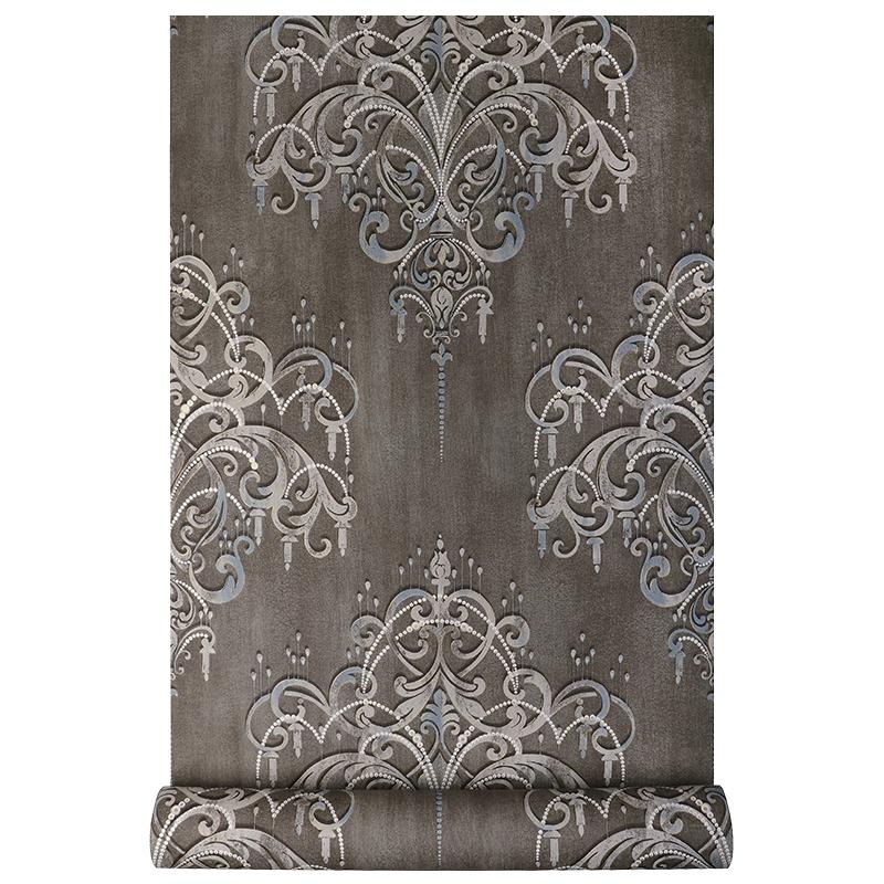 

3D Grey Damascus Wallpaper European Luxury Damask Living Room Bedroom Background Hotel Wallcovering Mural 10mx53cm