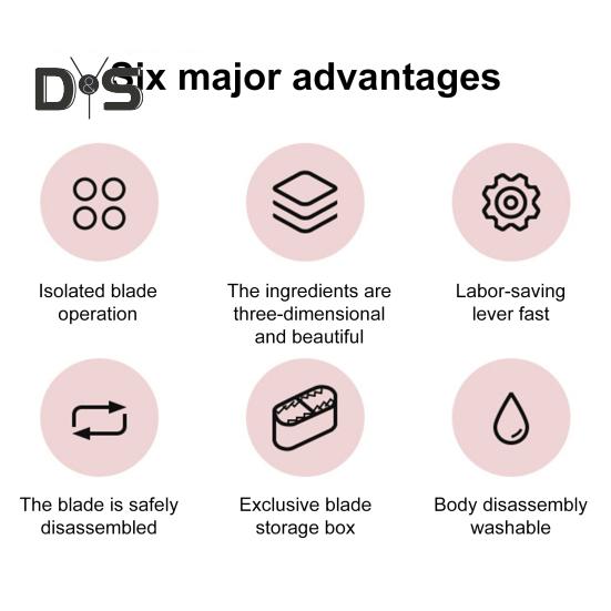 Roterende ostehøvel med utskiftbare rustfrie blader 3-i-1 ostekutter og -strimler Håndsveiv kjøkkenredskap for rask hakking