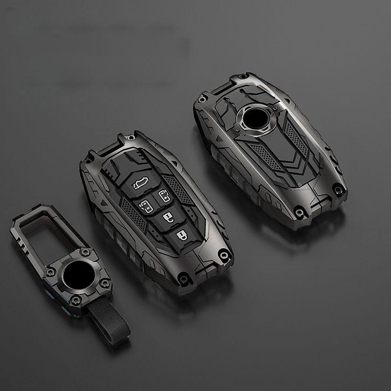 Metal Car Remote Key Cover Case Holder Shell Keyring Protector Fob for New Alphard Hev Crown Vellfire Granvia Sienna