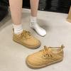 Soft-soled thickened warm bread shoes women's autumn and winter new velvet lace-up cotton shoes casual versatile snow boots