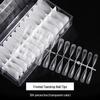 Frosted Almond & Square Nail Tips - No Filing Needed, Full/Half Cover, Ideal for Salons