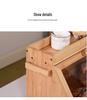 Double-Layer Bamboo Bread and Cake Storage Box with Flip-Top Lid