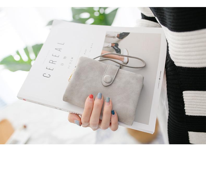 Frosted Women s Wallet Fashion Short Coin Purse Solid color Wallet Multiple Card Slots Minimalist Women s Trifold Wallet