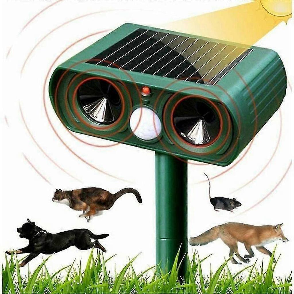 Solar Ultrasonic Cat Repellent Outdoor Cat Repellent Adjustable Sensitivity and Frequency Ultrasound Cat To Repel Pests Garden Protector..DEBUNS