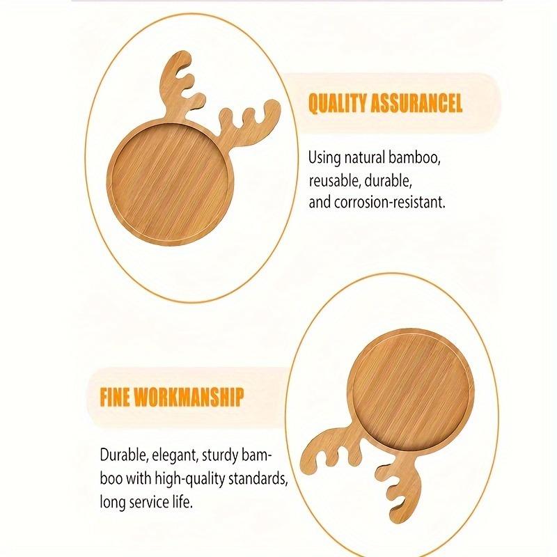 Поднос из бамбука с рождественским оленем — мини-сервировочное блюдо для суши — фото 7