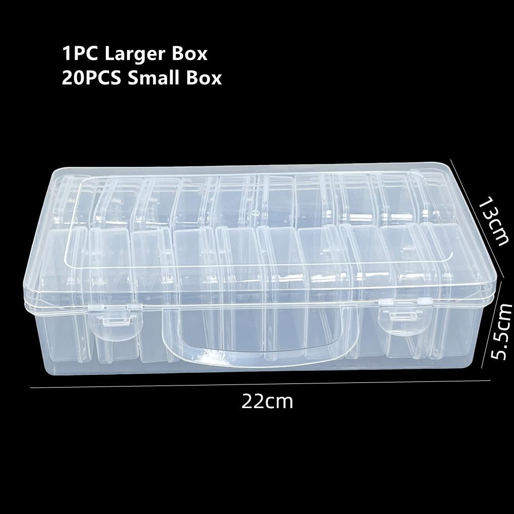 1 Set Clear Plastic Storage Containers with Hinged Lid, Mini Organizer Box for Jewelry Making DIY Bracelets Beading Nails Screws Seeds Small Parts