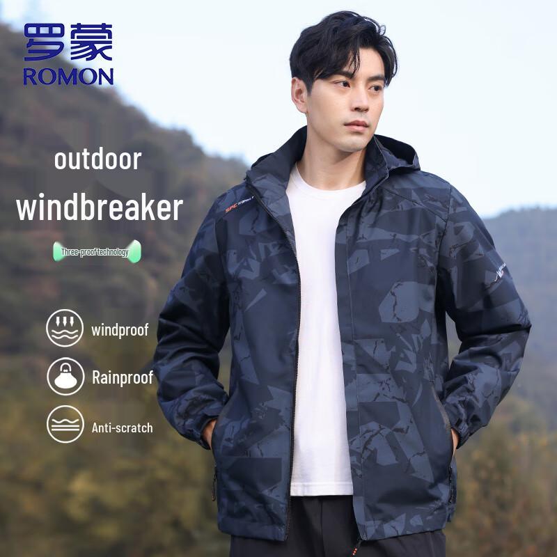 Romon Men s Business Windproof Hooded Jacket 5XL