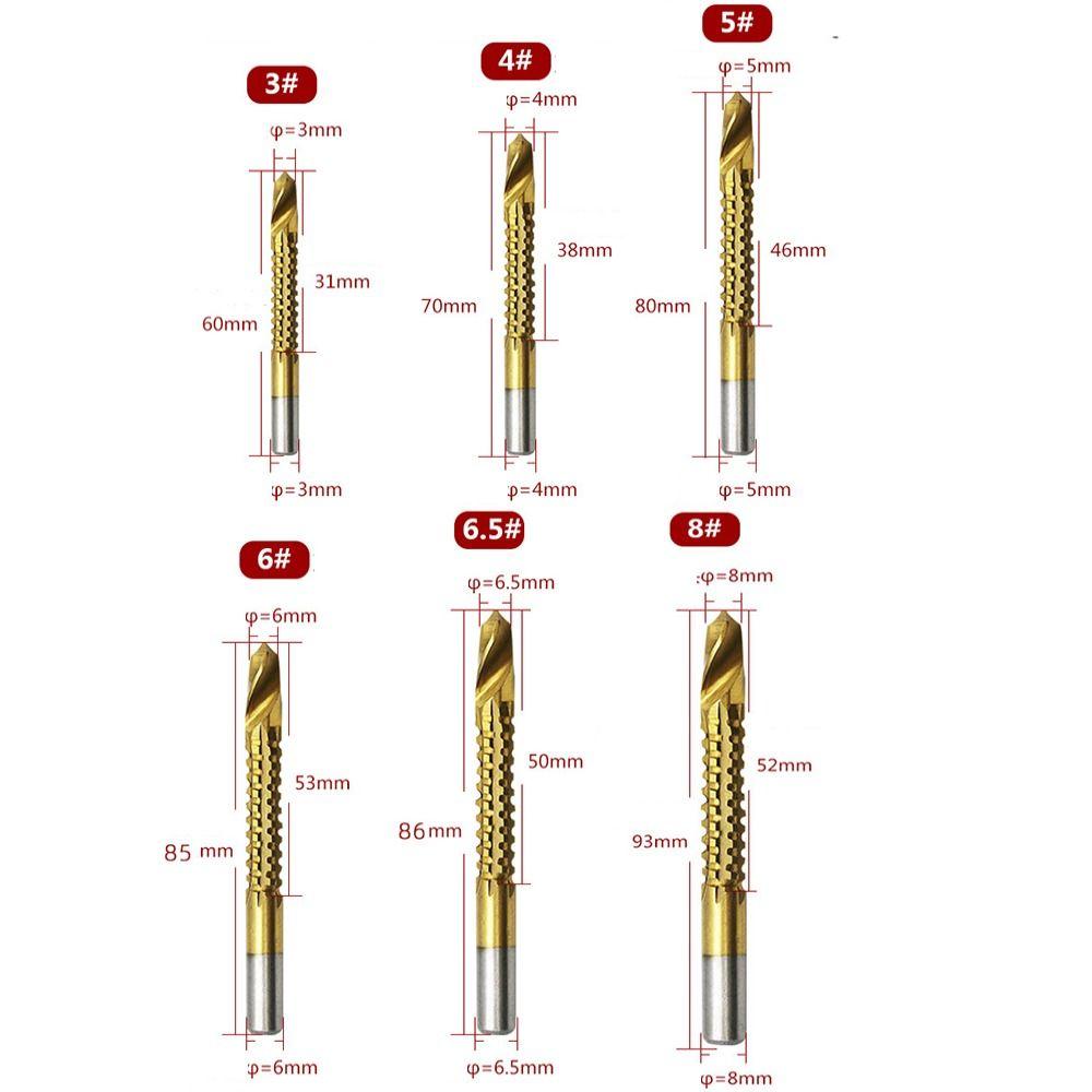 6Pcs/Set 3-8mm High Speed Steel Drill Bit Woodworking Tools Serrated Twist Drill Bit