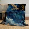 Golden Owl In Night Sky for All Seasons Blanket Lunch Break Throw Gift