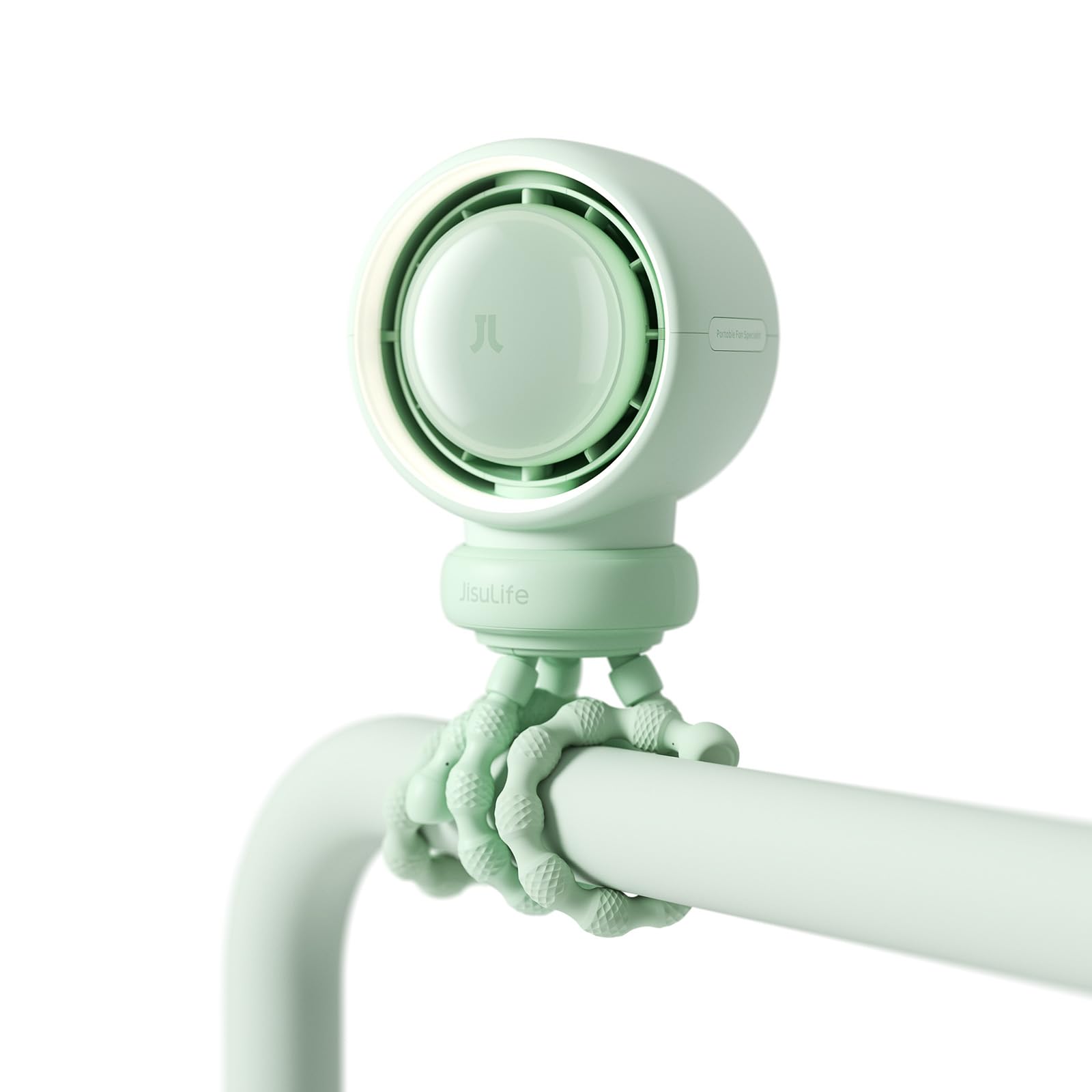 

JISULIFE Rechargeable Mini Fan with 5 Speed 4000 mAh Large Quiet and Features Air Purification and Enhancement Suitable for or Includes Ideal for зелений