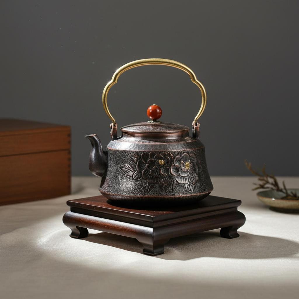 Hammered Copper Teapot Heat Conductive Retro Additional Thick Solid Tea Pot