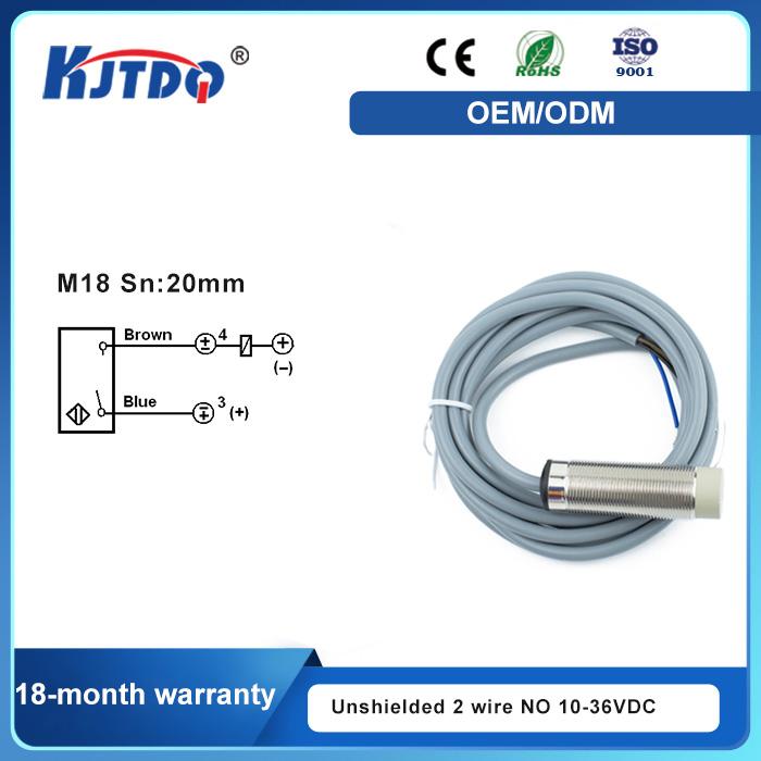 M18 Unshielded 2 Wire 3Wire Sn 12mm IP67 Distance Inductive Proximity Sensor Switch With CE High Precision 110v 220v 230v